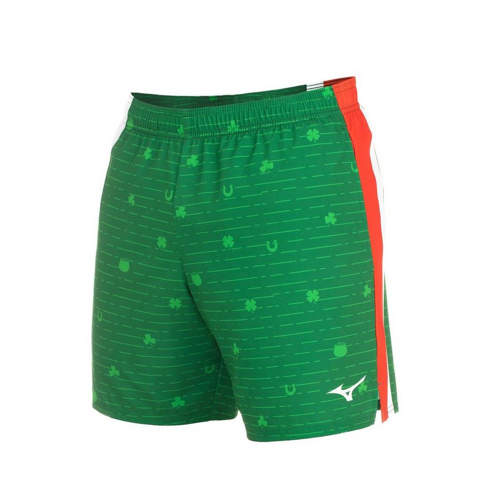 Mens Mizuno Printable 7" Shorts Green Philippines (WQMYSZ174)